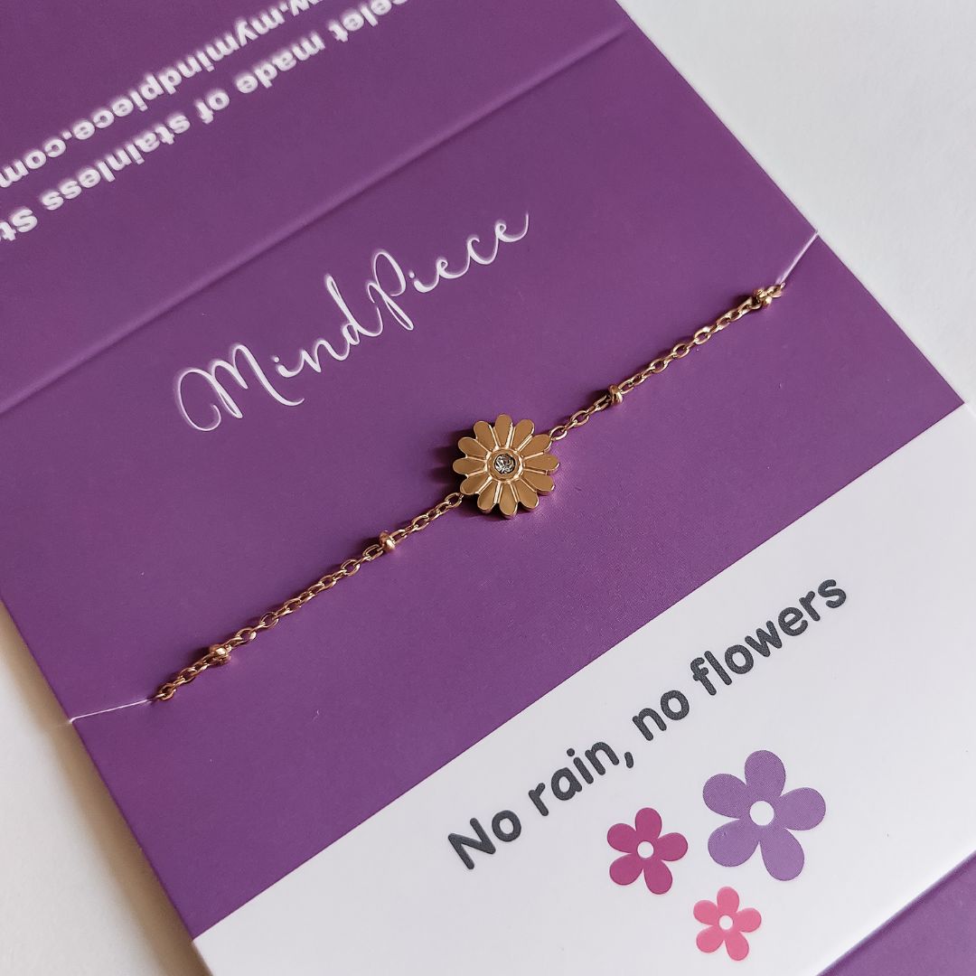 Bracelet daisy flower - gold