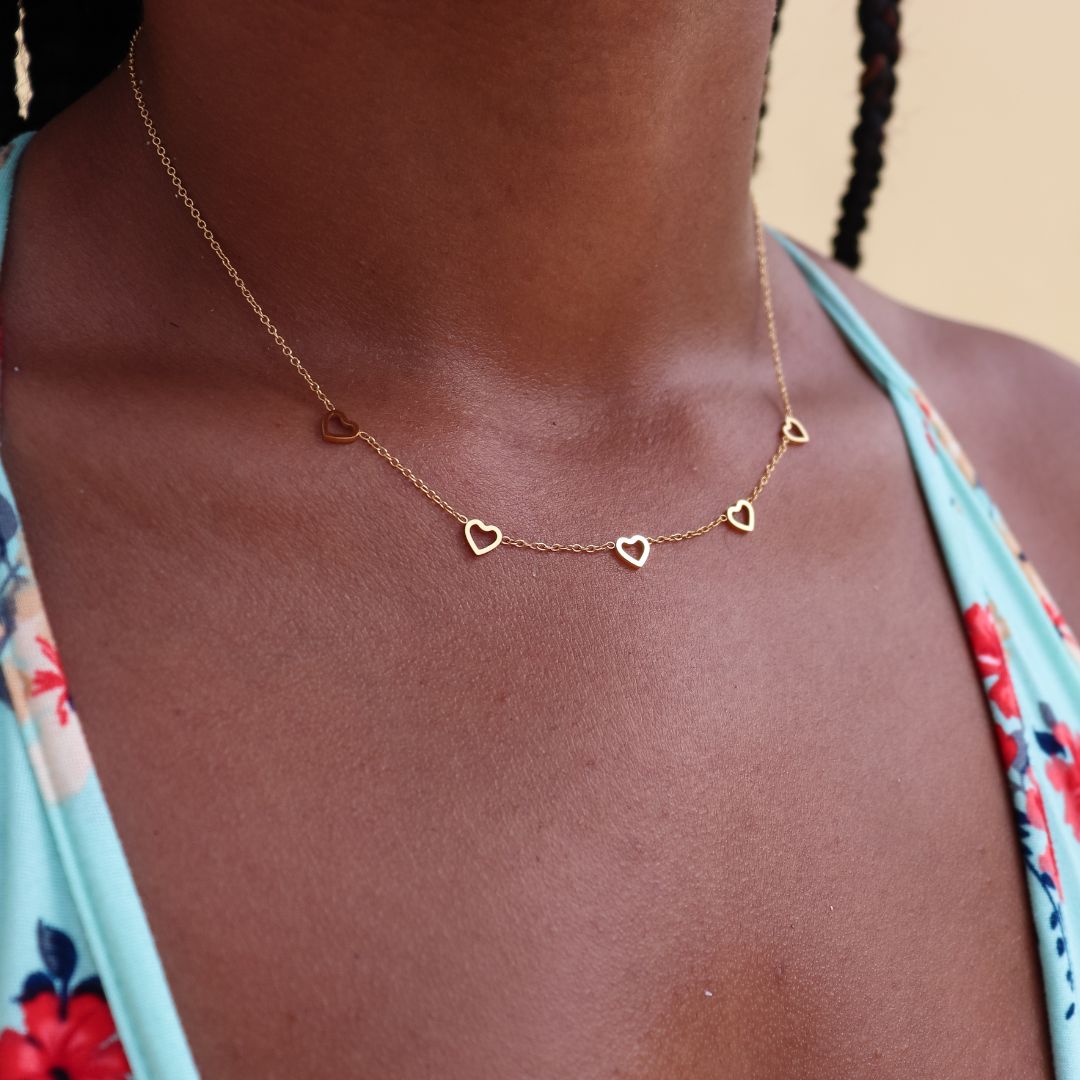 Necklace small hearts
